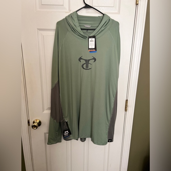 Reeltree men’s Fishing long sleeve hoodie type shirt sz. 2XL NWT green. - Picture 1 of 4